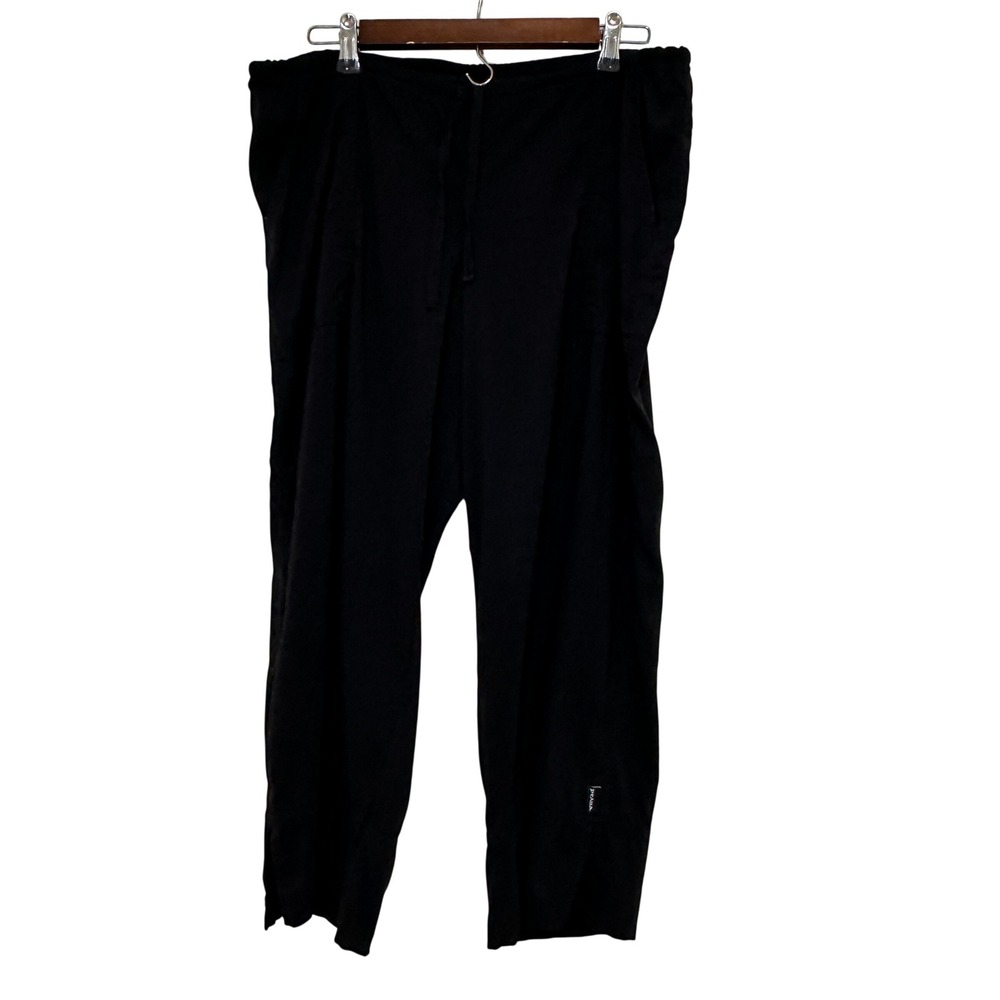 Prana Drawstring Crop Pants Womens XL Black Relaxed Yoga Hiking USA‎